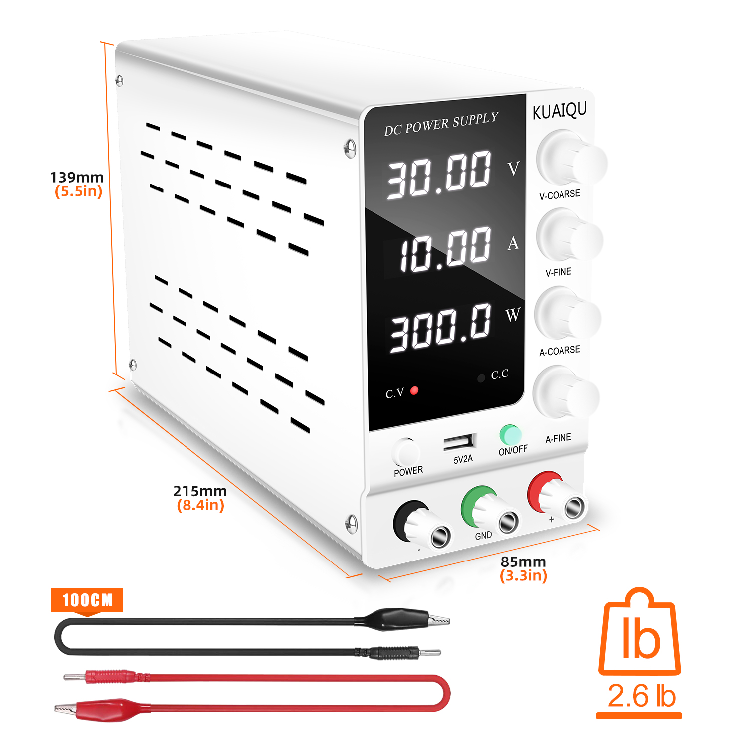 KUAIQU Lab DC Power Supply 30V - High Precision Adjustable Lab Power Supply 120V 3A บทวิจารณ์และราคา